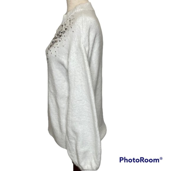 A NEW DAY Women's Embellised Sweater Light Grey Size Small - Picture 2 of 6